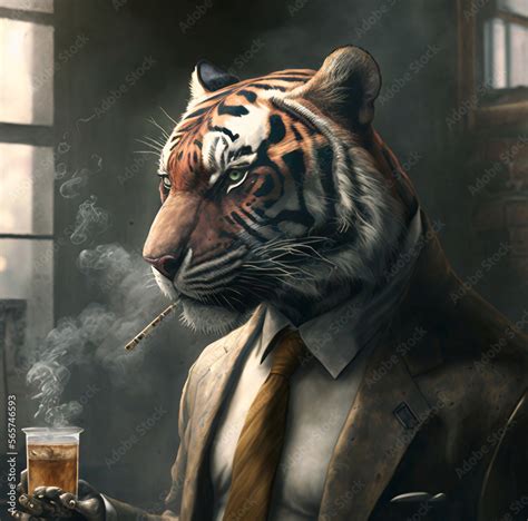 smoking tiger